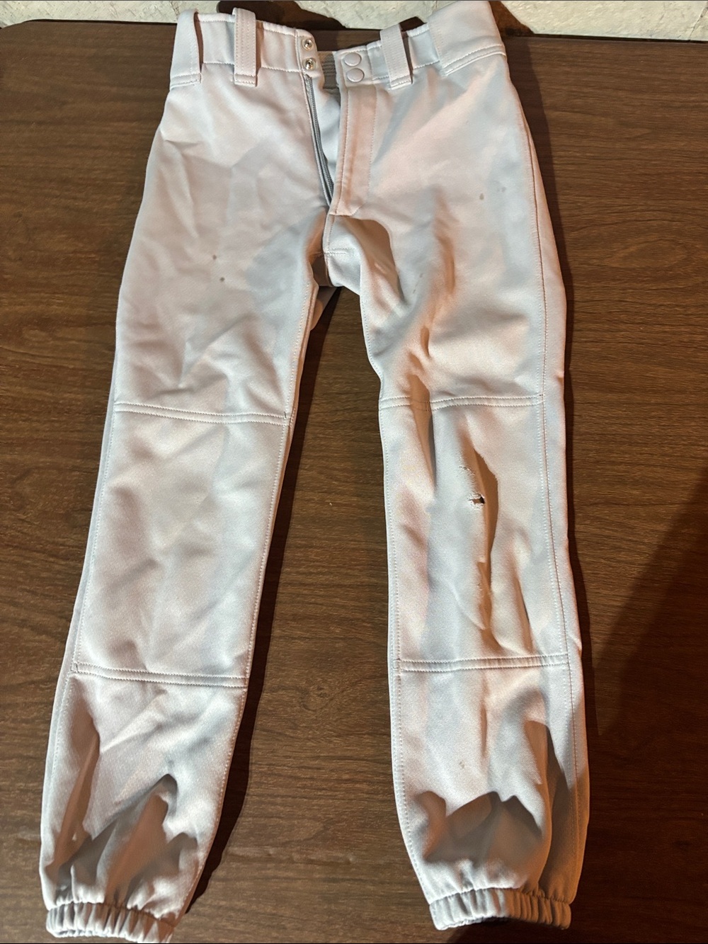 Mizuno White Kids Baseball Pants with Elastic Cuffs
